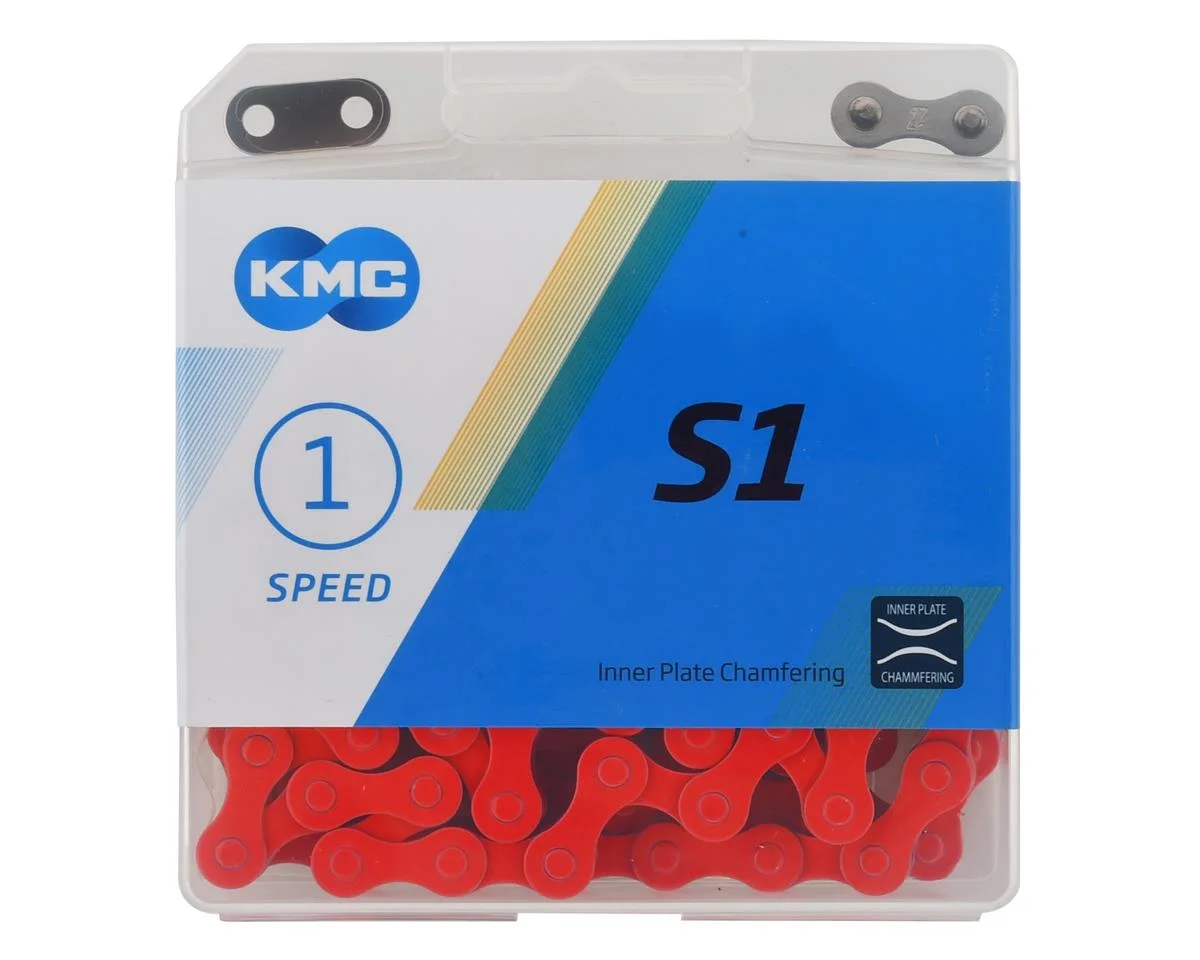 KMC S1 BMX Chain (Red) (Single Speed) (112 Links) - view 2